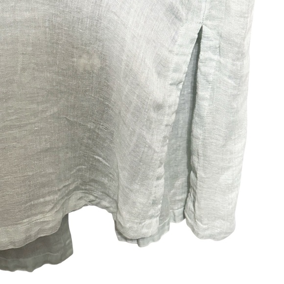 Soft Surroundings 100% Linen Long Seashell Self Tie Sleeveless Cardigan Vest - Picture 5 of 10